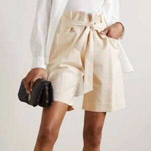 TOTEME Belted cotton-twill shorts